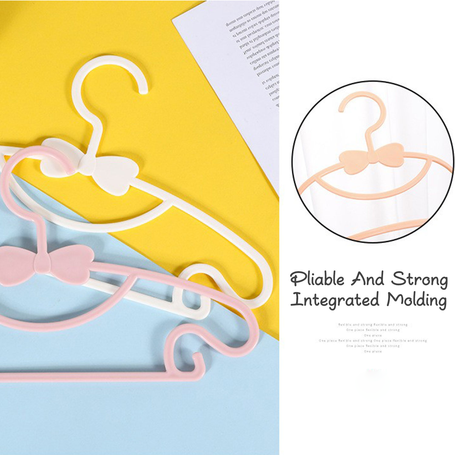 10pcs Baby Hanger Set, Cute Kids Clothes Hanger Rack Display with Non-Slip Clips