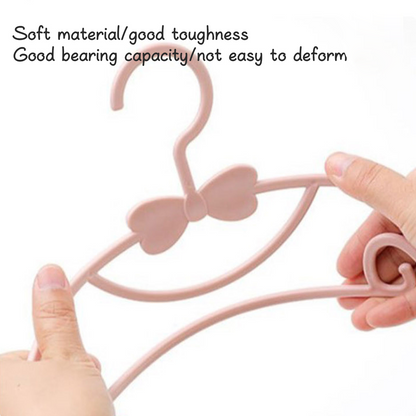 10pcs Baby Hanger Set, Cute Kids Clothes Hanger Rack Display with Non-Slip Clips