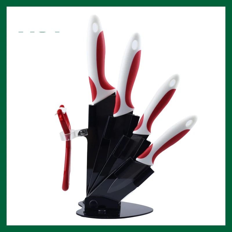 Ceramic Kitchen Knife Set With Peeler And Organizer Stand 13