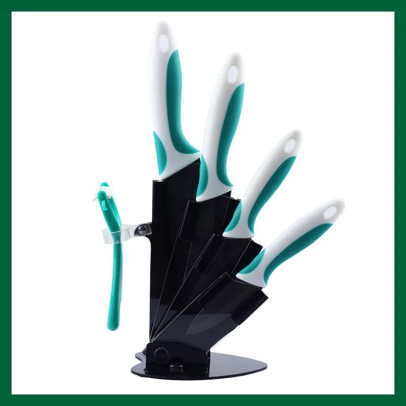 Ceramic Kitchen Knife Set With Peeler And Organizer Stand 14