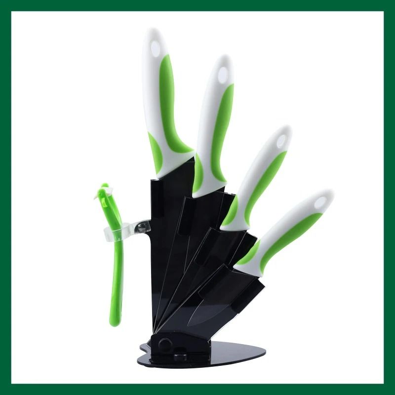 Ceramic Kitchen Knife Set With Peeler And Organizer Stand 15