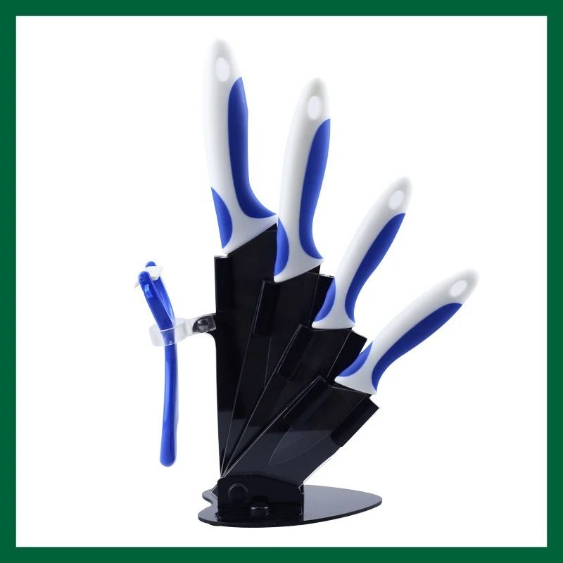 Ceramic Kitchen Knife Set With Peeler And Organizer Stand 17