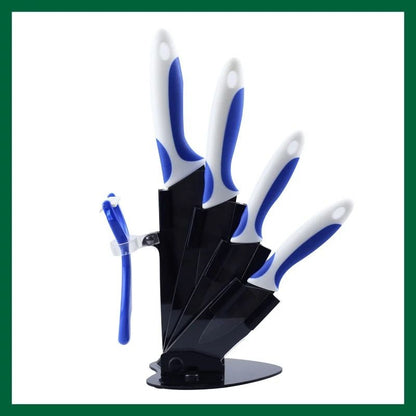Ceramic Kitchen Knife Set With Peeler And Organizer Stand 17