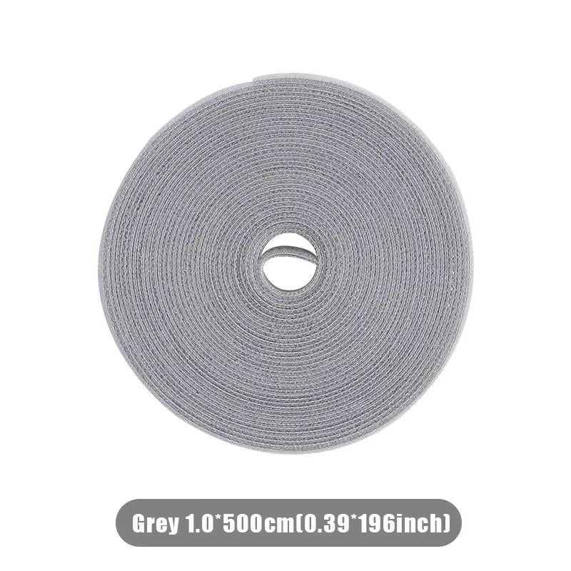 5M Cable Manager Reusable Velcro Cable Tie, Nylon Wire Organizer, Free Cut Desk Cable Binding Tape for Data Wire Storage