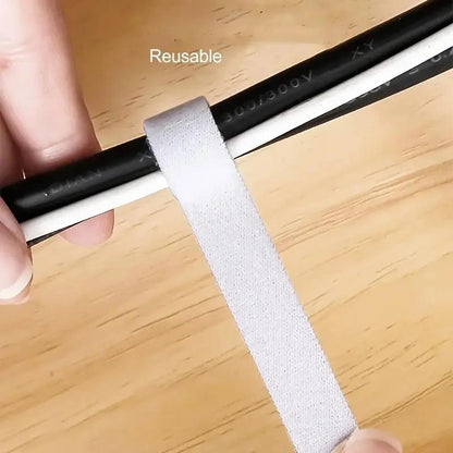 5M Cable Manager Reusable Velcro Cable Tie, Nylon Wire Organizer, Free Cut Desk Cable Binding Tape for Data Wire Storage
