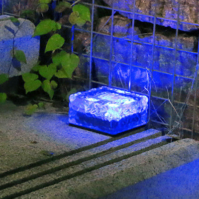 Outdoor Solar Brick Ice Cube Light Waterproof LED Landscape Lamp, Step Path Pathway Garden Yard Party Christmas Lighting