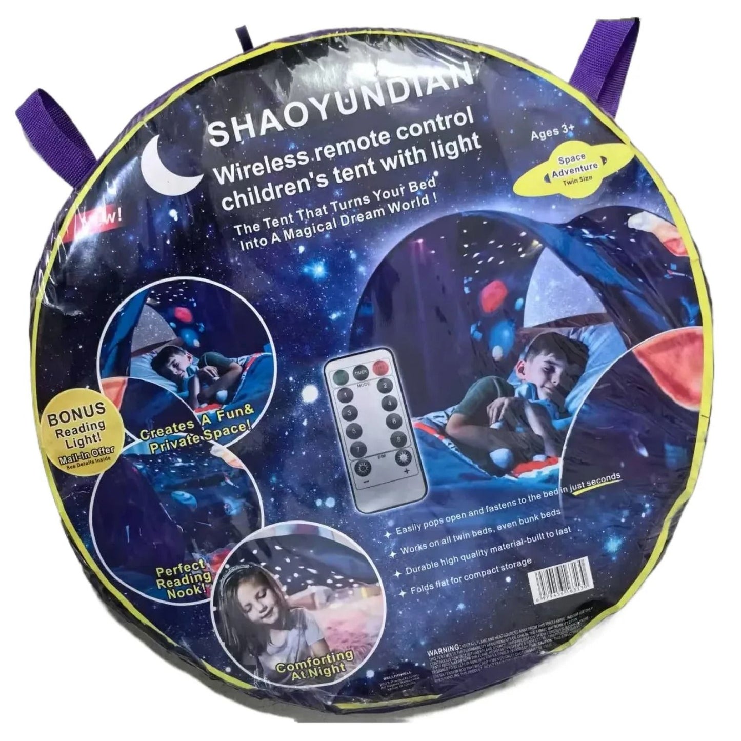 Dream Tent With Light Show And Storage Pocket For Kids Bed 4