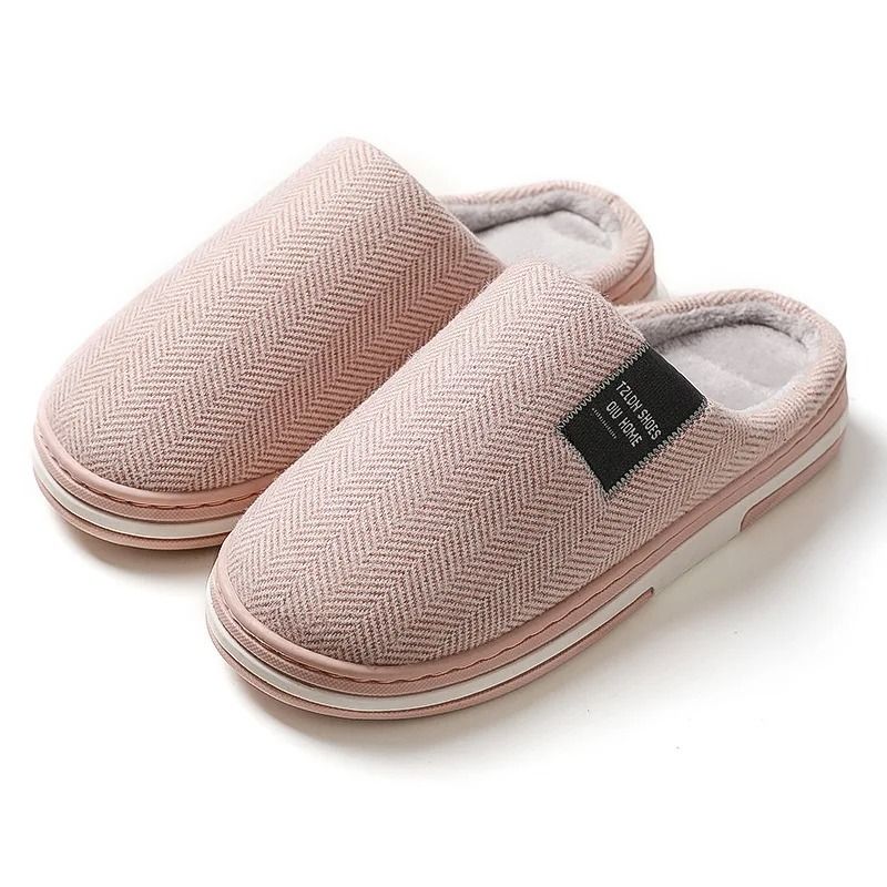Winter Cotton Slippers For Men And Women Non Slip Indoor Slides Plush Warm Couple Flats Shoes 10