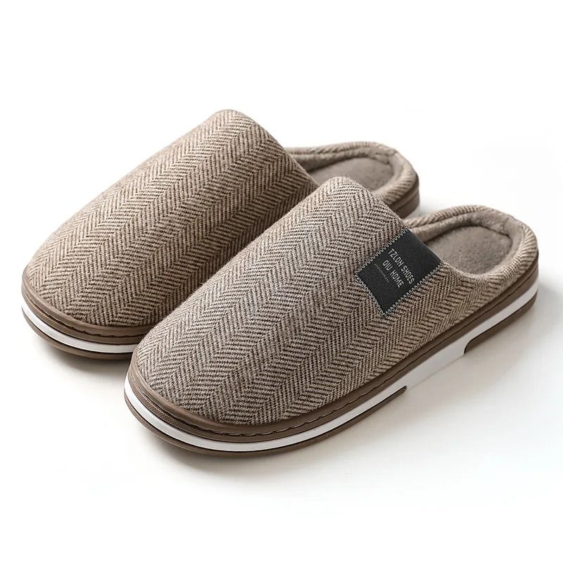 Winter Cotton Slippers For Men And Women Non Slip Indoor Slides Plush Warm Couple Flats Shoes 11