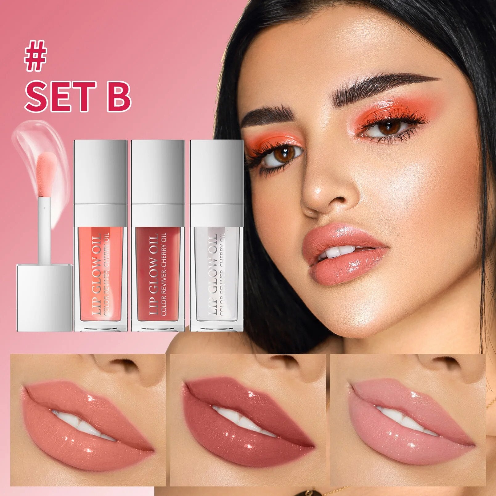 Crystal Jelly Moisturizing Lip Oil Set, Plumping Lip Gloss Makeup, Sexy Plump Lip Glow Oil, Tinted Lip Plumper Set