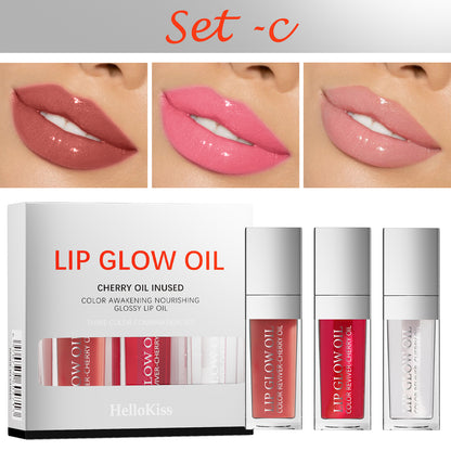 Crystal Jelly Moisturizing Lip Oil Set, Plumping Lip Gloss Makeup, Sexy Plump Lip Glow Oil, Tinted Lip Plumper Set