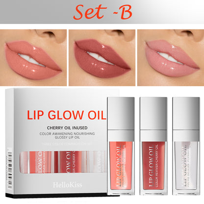 Crystal Jelly Moisturizing Lip Oil Set, Plumping Lip Gloss Makeup, Sexy Plump Lip Glow Oil, Tinted Lip Plumper Set