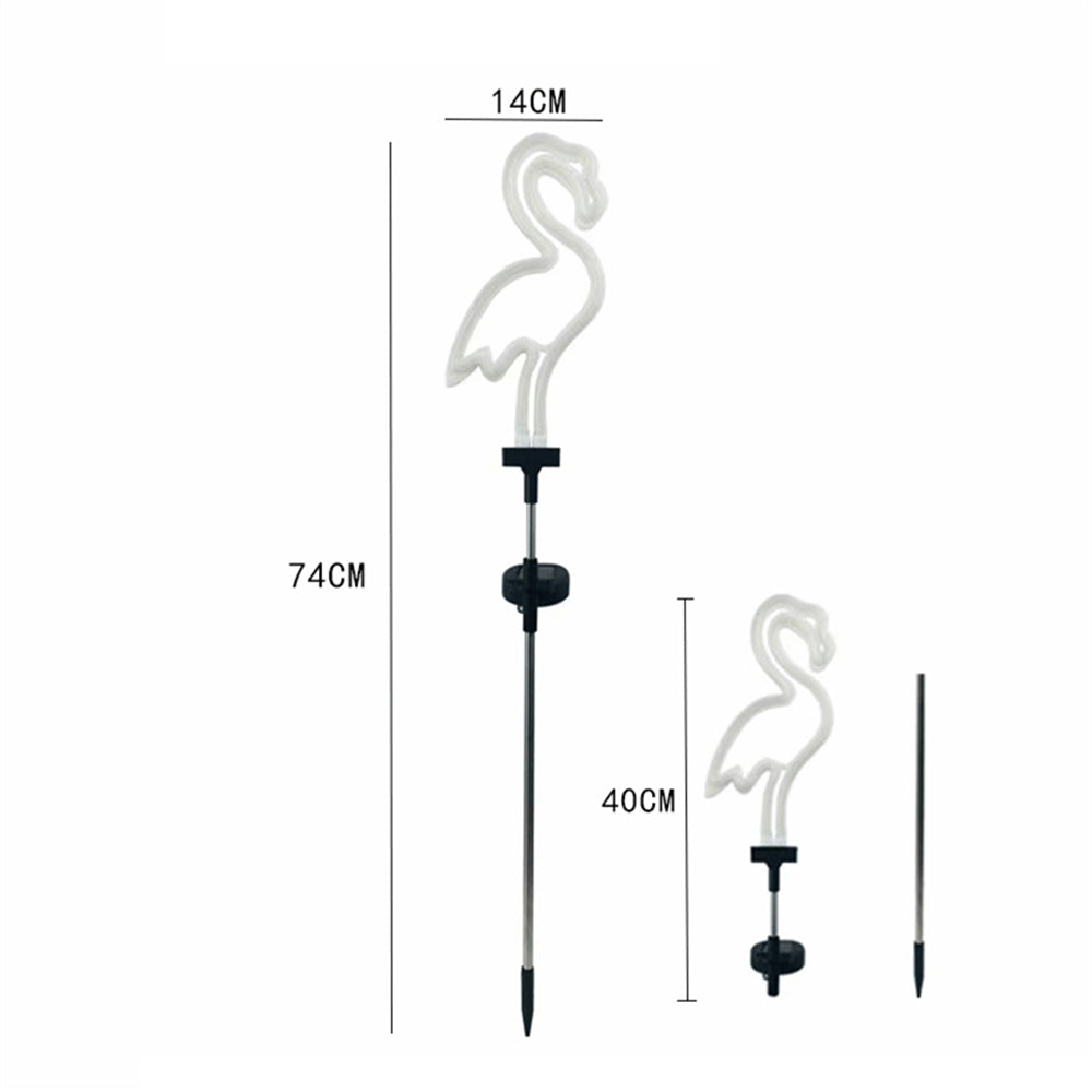 Flamingo Cactus Solar Garden Landscape Light, LED Neon Sign Lawn Decor, Outdoor Garden Night Lamp