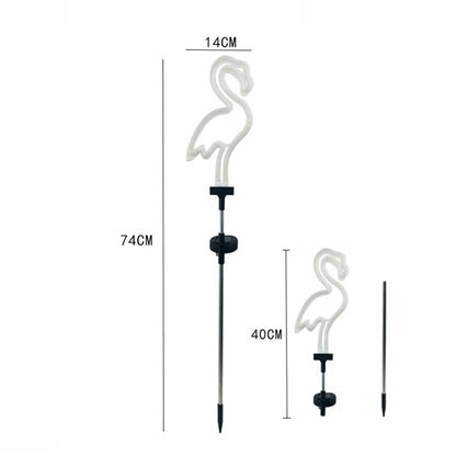 Flamingo Cactus Solar Garden Landscape Light, LED Neon Sign Lawn Decor, Outdoor Garden Night Lamp