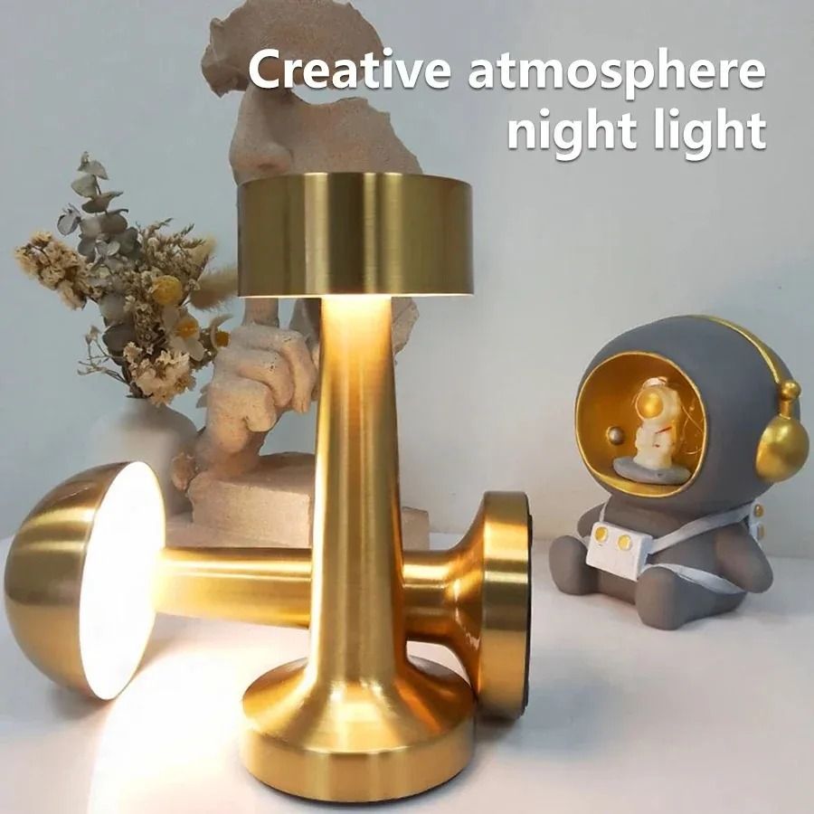 LED Touch Table Lamp Rechargeable Retro Metal Desk Light For Bedroom Coffee Shop Or Study Decor Lig 2