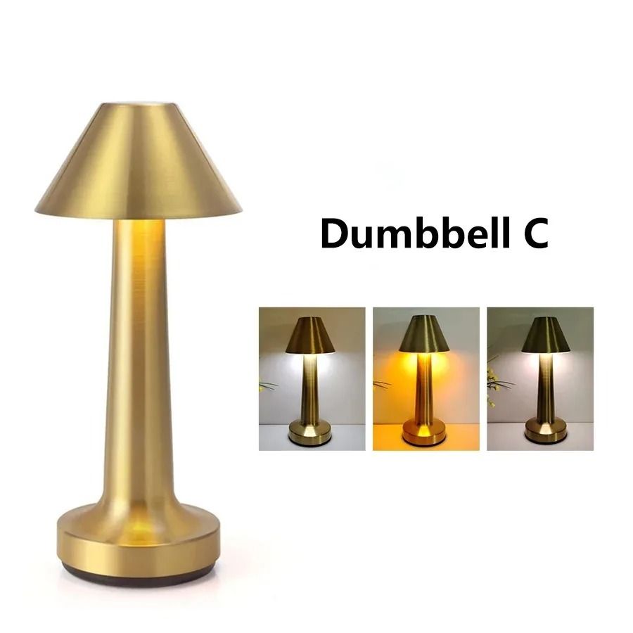 LED Touch Table Lamp Rechargeable Retro Metal Desk Light For Bedroom Coffee Shop Or Study Decor Lig 8