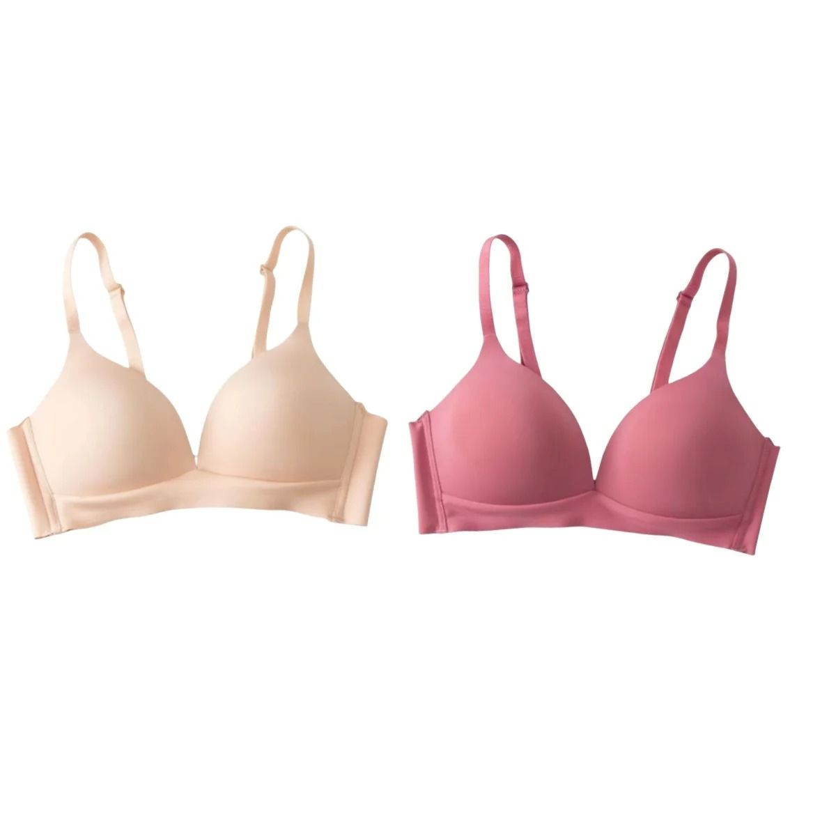 2Pcs Seamless Glossy Push Up Bras For Women Soft Bralette Lingerie Non Wire Comfortable Support S T 10
