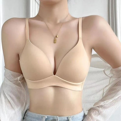 2Pcs Seamless Glossy Push Up Bras For Women Soft Bralette Lingerie Non Wire Comfortable Support S T 1