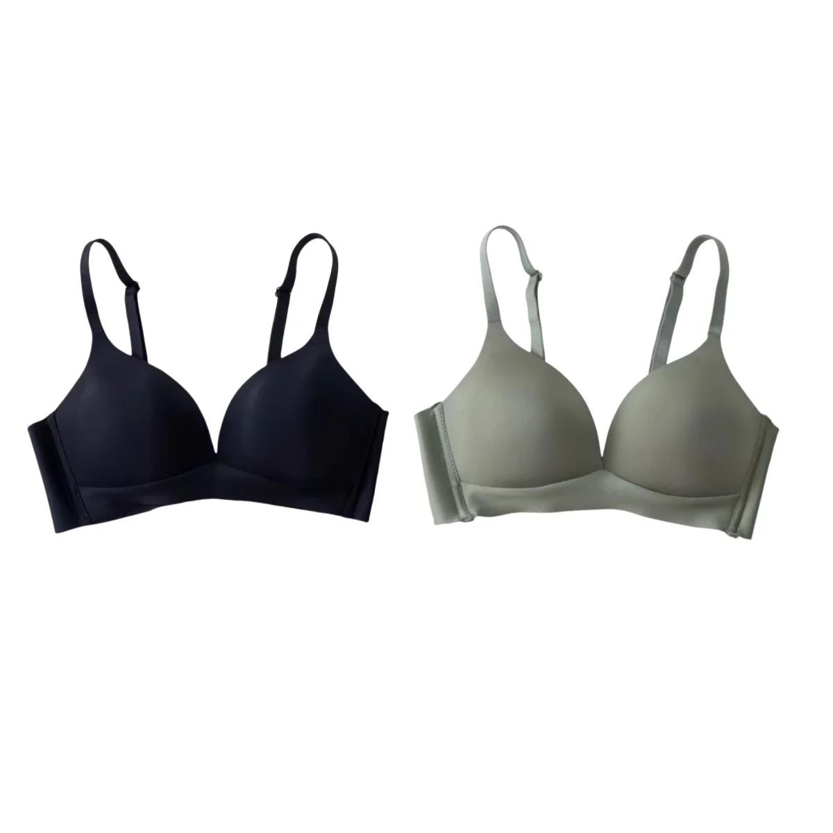 2Pcs Seamless Glossy Push Up Bras For Women Soft Bralette Lingerie Non Wire Comfortable Support S T 8