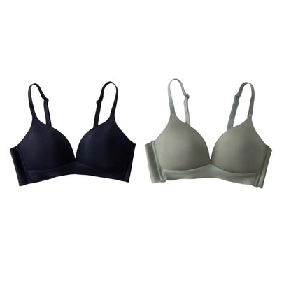 2Pcs Seamless Glossy Push Up Bras For Women Soft Bralette Lingerie Non Wire Comfortable Support S T 8