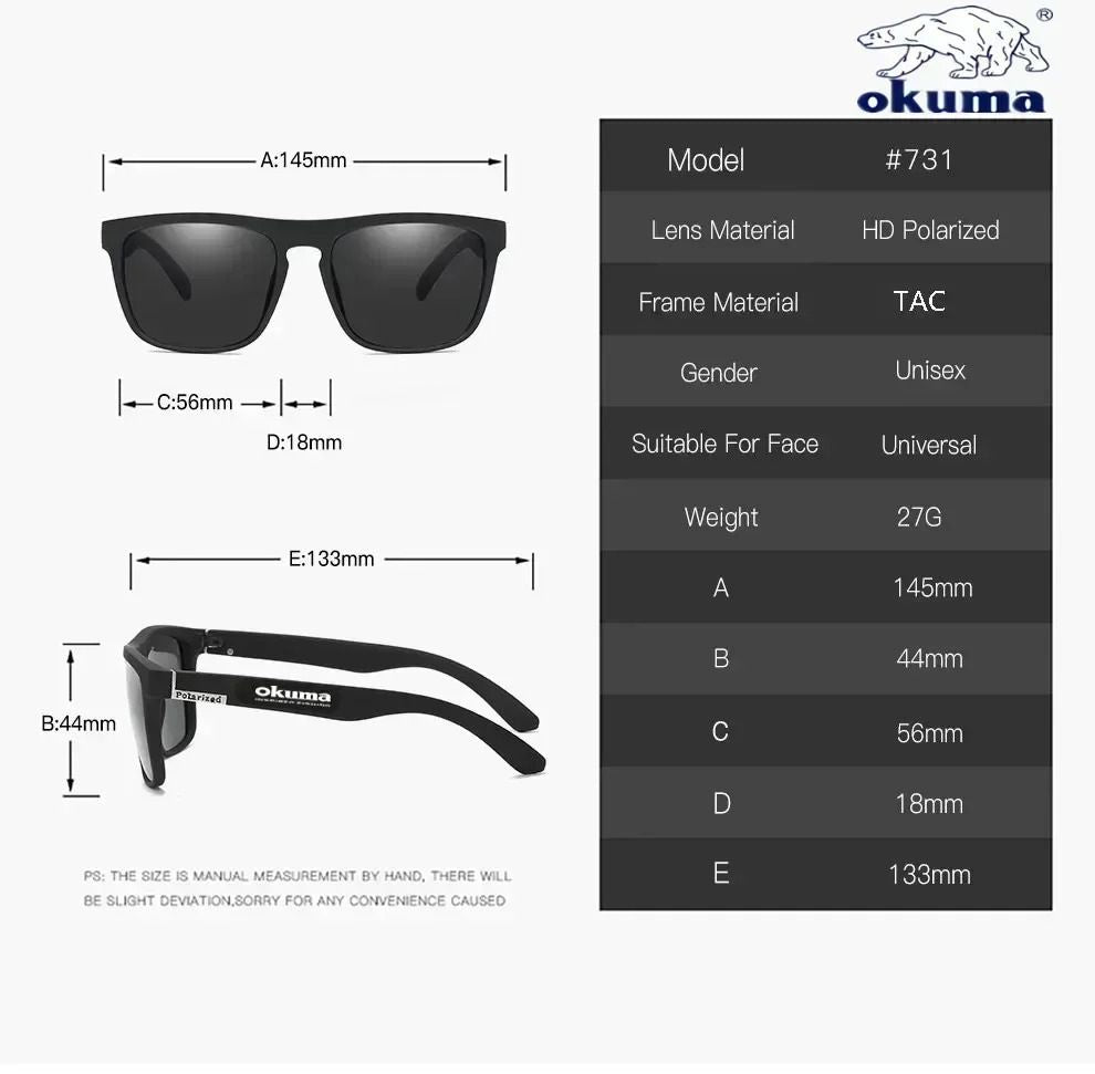 Okuma Polarized UV400 Sunglasses For Men And Women Outdoor Fishing Driving Cycling Eye Protection 5