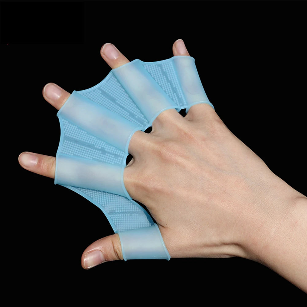 Silicone Hand Webbed Gloves Paddles Swim Flippers For Training Finger Fins For Men Women  Children 3