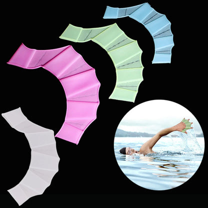 Silicone Hand Webbed Gloves Paddles Swim Flippers For Training Finger Fins For Men Women  Children 2