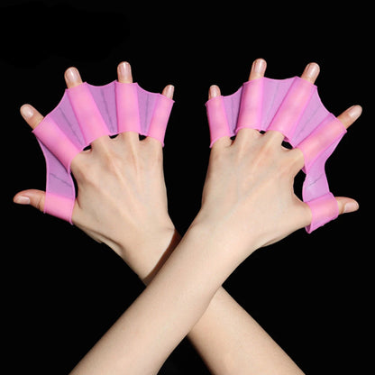 Silicone Hand Webbed Gloves Paddles Swim Flippers For Training Finger Fins For Men Women  Children 4