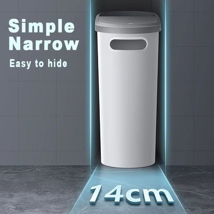 Slim 10L Press Lid Bathroom Trash Can With Lid For Kitchen Bedroom Gap Storage Waste Bin With Space 4