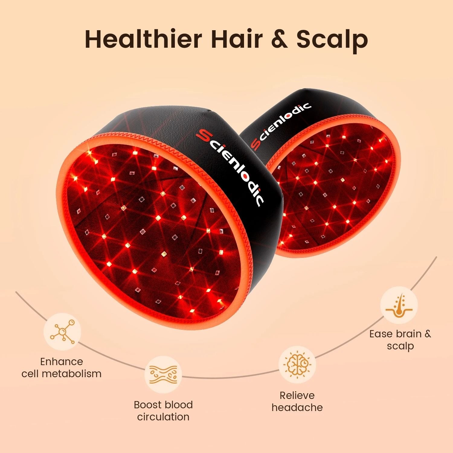 Red Light Therapy Hair Growth Cap With LED Light Stimulation 4