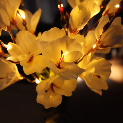 Outdoor Waterproof Solar Powered Magnolia Garden Lights, LED Holiday Lighting, Christmas Lawn Decorative Accent
