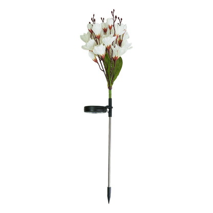 Outdoor Waterproof Solar Powered Magnolia Garden Lights, LED Holiday Lighting, Christmas Lawn Decorative Accent