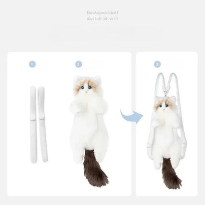 Plush Kitten Backpack For Kids With Soft Ears And Adorable 3D Design For School And Travel 4