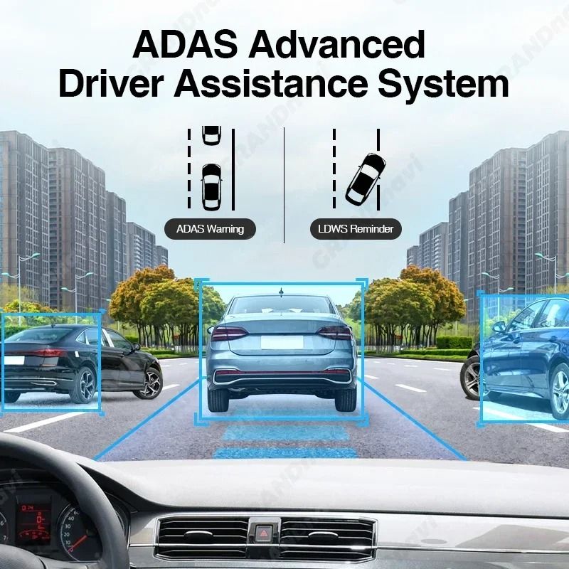 HD Car Dash Cam With ADAS Voice Alarm And TF Card Options For Android Multimedia Systems 3