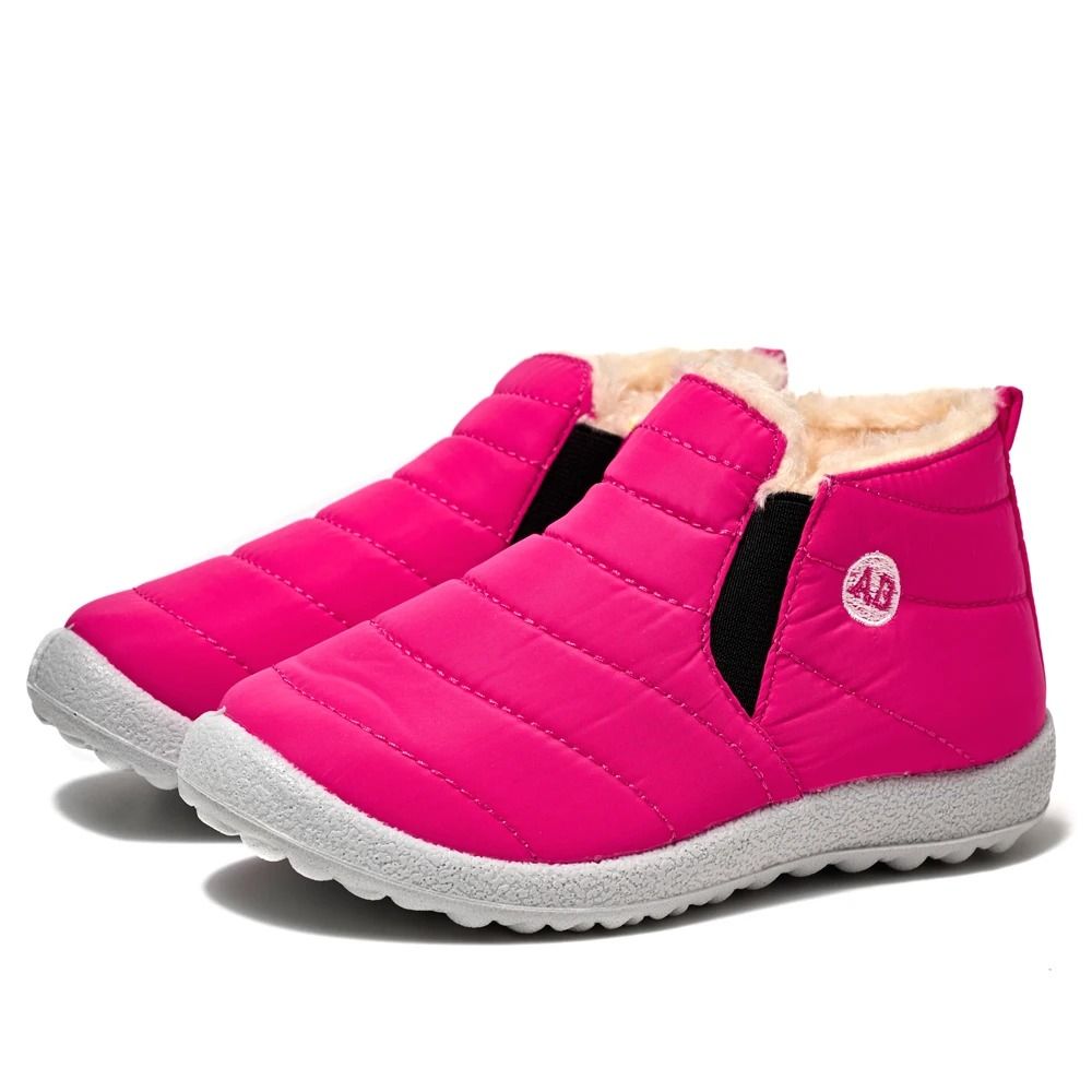 Waterproof Winter Children Snow Boots With Fur Lining NonSlip Cotton Plush Warm Shoes For Girls And 4