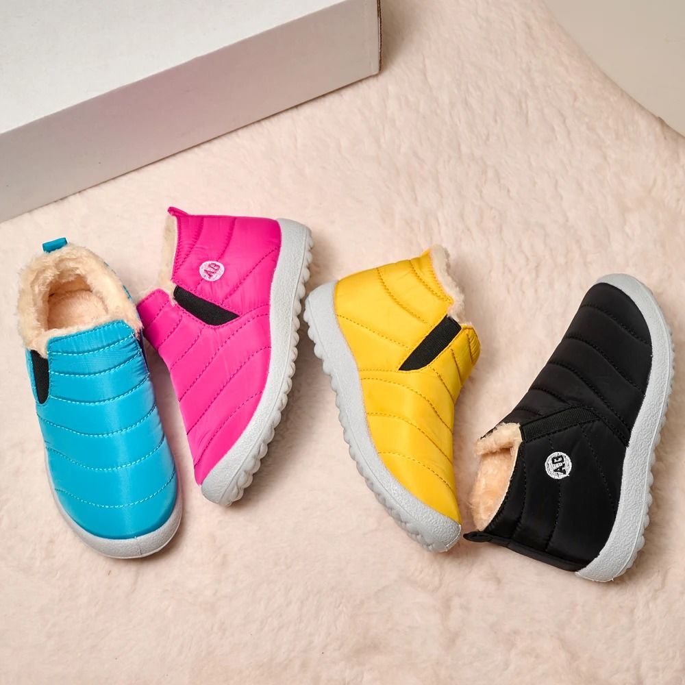 Waterproof Winter Children Snow Boots With Fur Lining NonSlip Cotton Plush Warm Shoes For Girls And 5