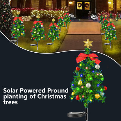 Outdoor Solar Christmas Tree Decor Lights, Waterproof LED Garden Lawn Lamps, Patio Landscape Xmas Holiday Lighting