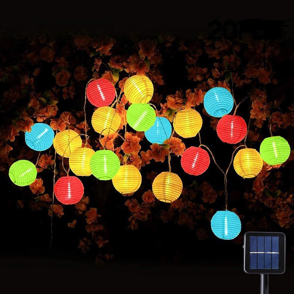 Waterproof Solar String Fairy Lights, 10 LED Color Lanterns, Outdoor Garland Lights for Garden Party Decor