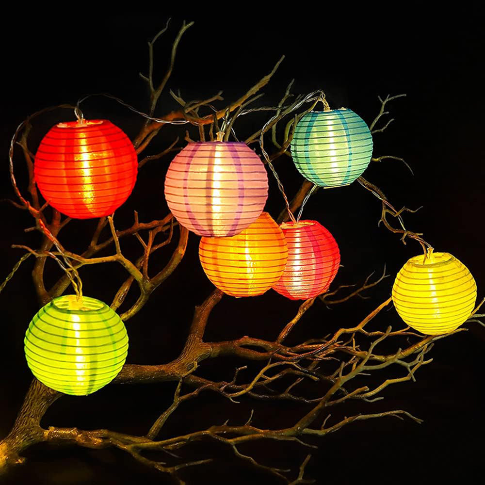 Waterproof Solar String Fairy Lights, 10 LED Color Lanterns, Outdoor Garland Lights for Garden Party Decor