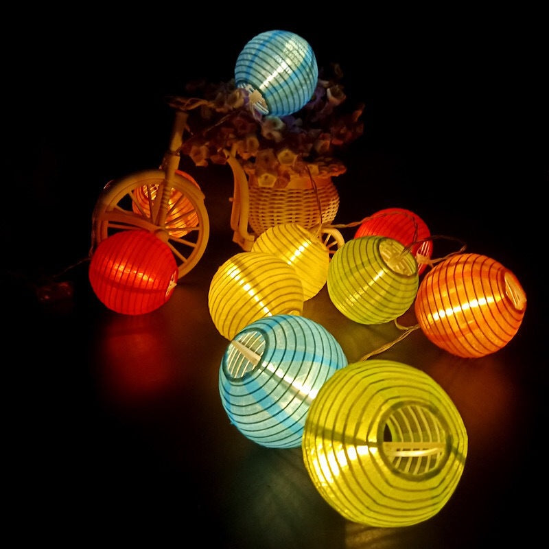 Waterproof Solar String Fairy Lights, 10 LED Color Lanterns, Outdoor Garland Lights for Garden Party Decor