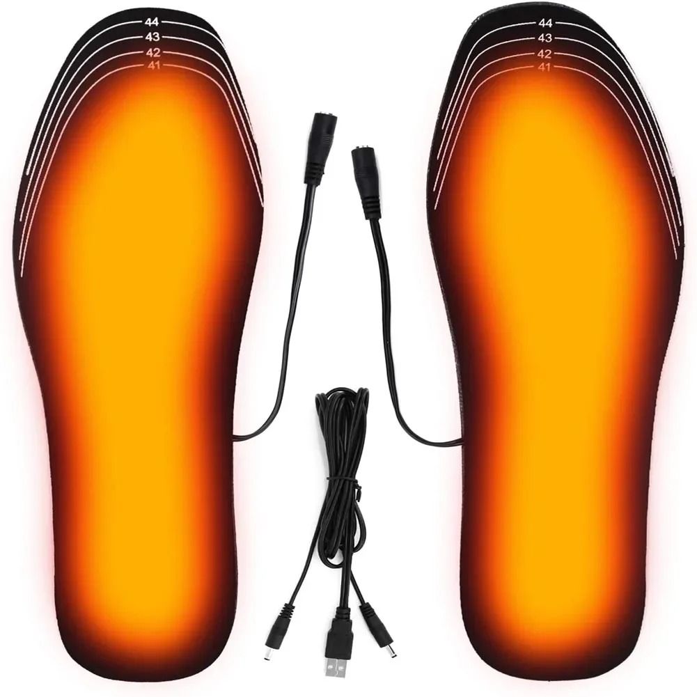 Rechargeable USB Heated Shoe Insoles for Cold Weather Sports and Outdoor Warmth