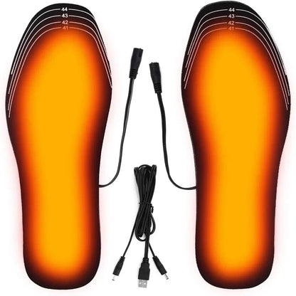 Rechargeable USB Heated Shoe Insoles for Cold Weather Sports and Outdoor Warmth