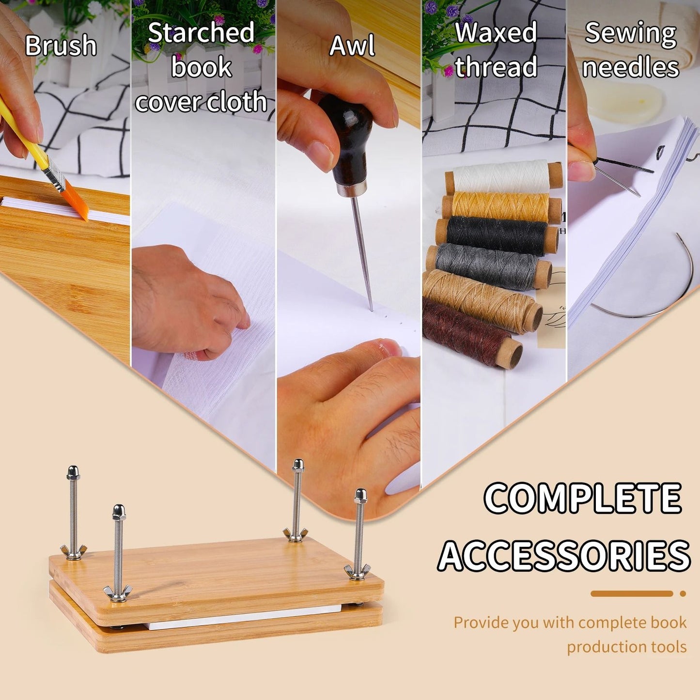 Bookbinding Tool Set With Binding Press 3