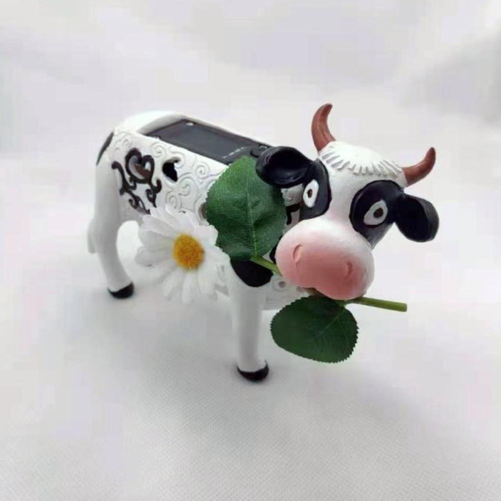LED Cow Solar Lantern Garden Ornaments, Animal Design Yard Lights, Indoor Home Bedroom Decoration Landscaping Light