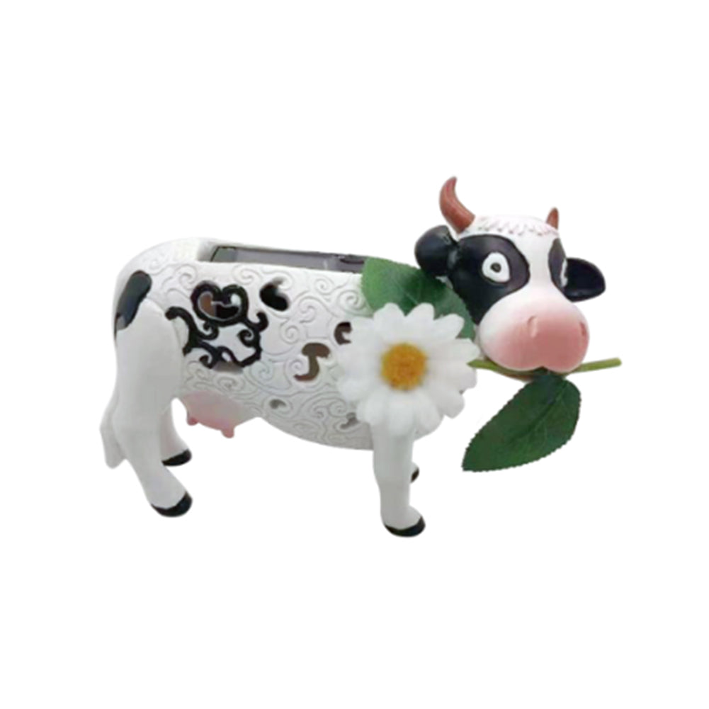 LED Cow Solar Lantern Garden Ornaments, Animal Design Yard Lights, Indoor Home Bedroom Decoration Landscaping Light