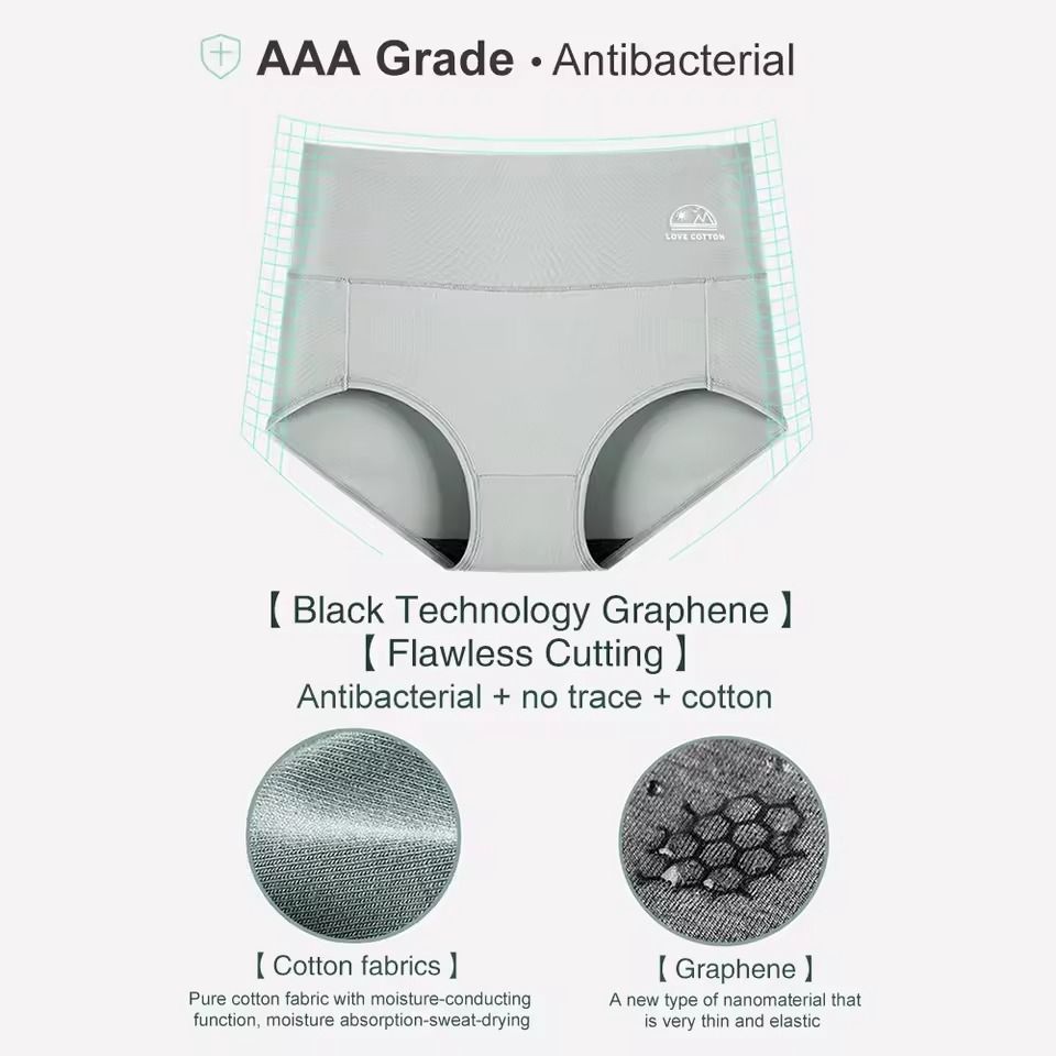 High Waist Pure Cotton Panties Set For Women Comfortable Breathable Briefs In M To XXXL Sizes 4