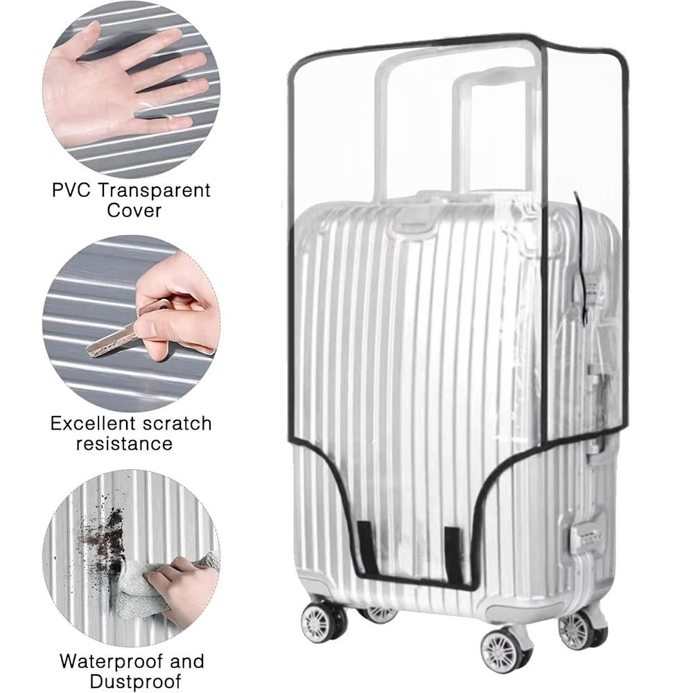 Transparent PVC Luggage Cover for Suitcases Waterproof Scratch Resistant Travel Protector