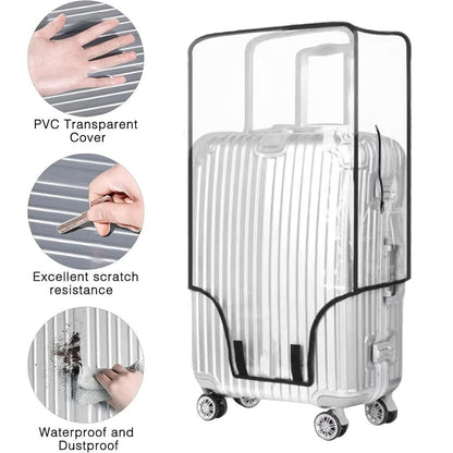 Transparent PVC Luggage Cover for Suitcases Waterproof Scratch Resistant Travel Protector