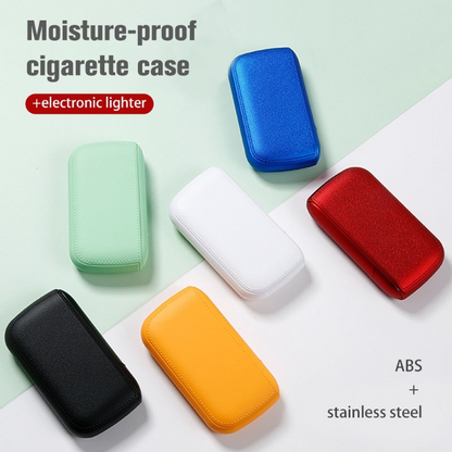 Mens Exquisite Imitation Leather Cigarette Case with USB Tungsten Electronic Lighter – Stylish & Functional Gift