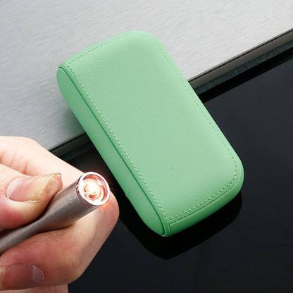 Mens Exquisite Imitation Leather Cigarette Case with USB Tungsten Electronic Lighter – Stylish & Functional Gift